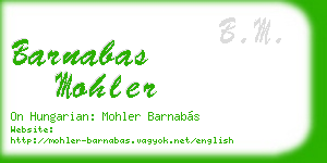 barnabas mohler business card